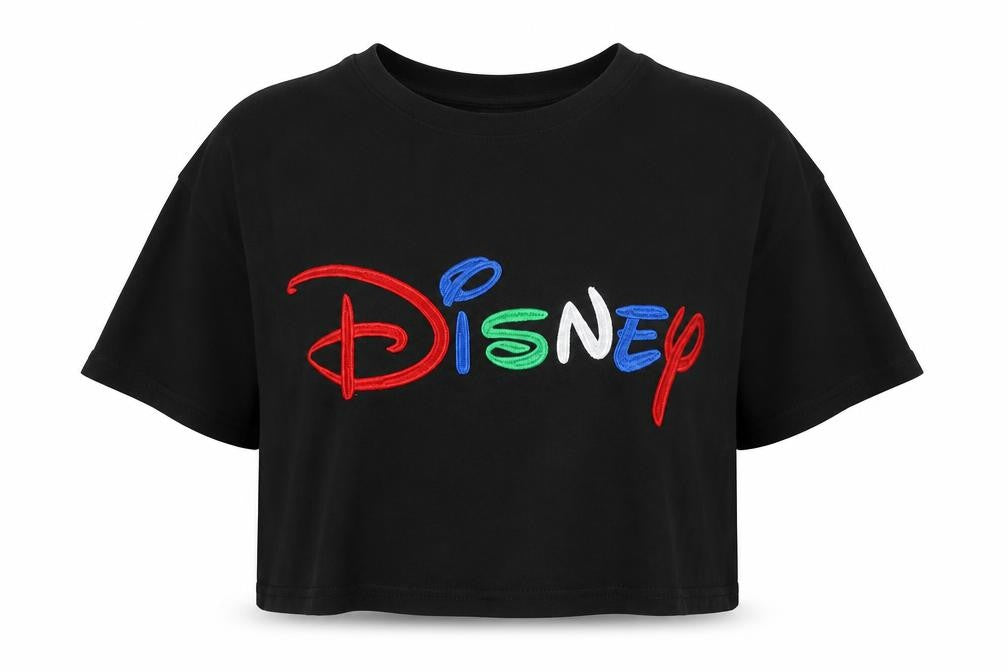 Womens UK Size S Disney Black Cotton T-Shirt