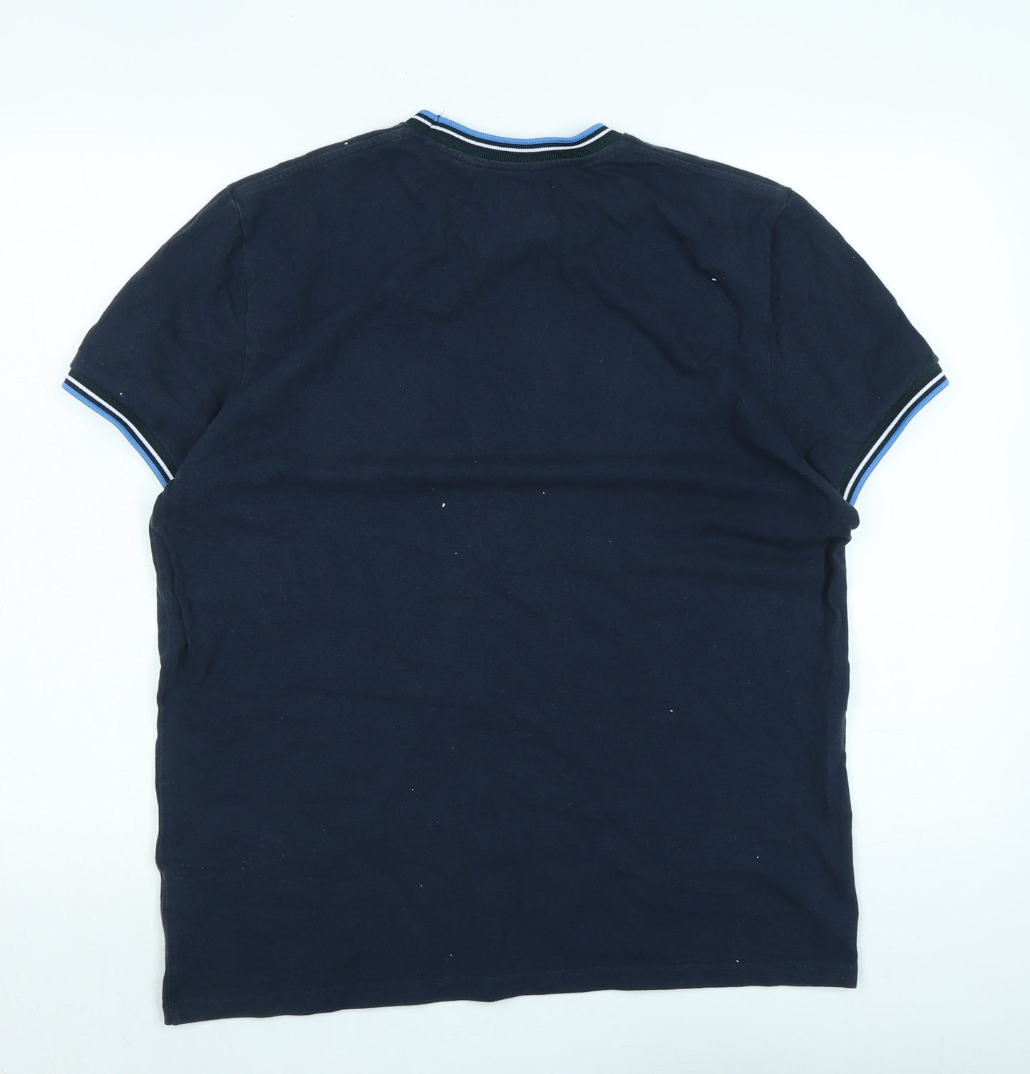 Jack Wills Mens Blue Cotton T-Shirt Size L Crew Neck - Logo
