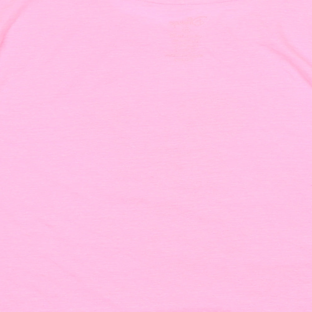 Disney Womens Pink Cotton Basic T-Shirt Size XL Crew Neck - Logo - Minnie Mouse / Laters