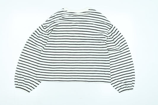 Marks and Spencer Girls Black Crew Neck Cotton Pullover Jumper Size 12-13 Years