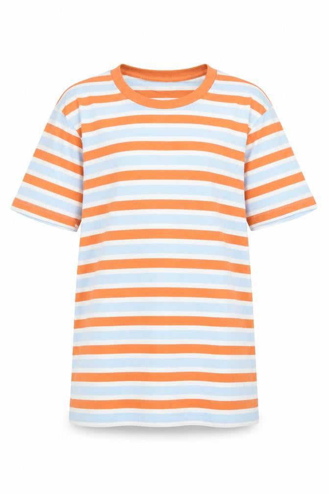 Marks & Spencer Boys Orange Cotton Basic T-Shirt Size 12 Years Crew Neck