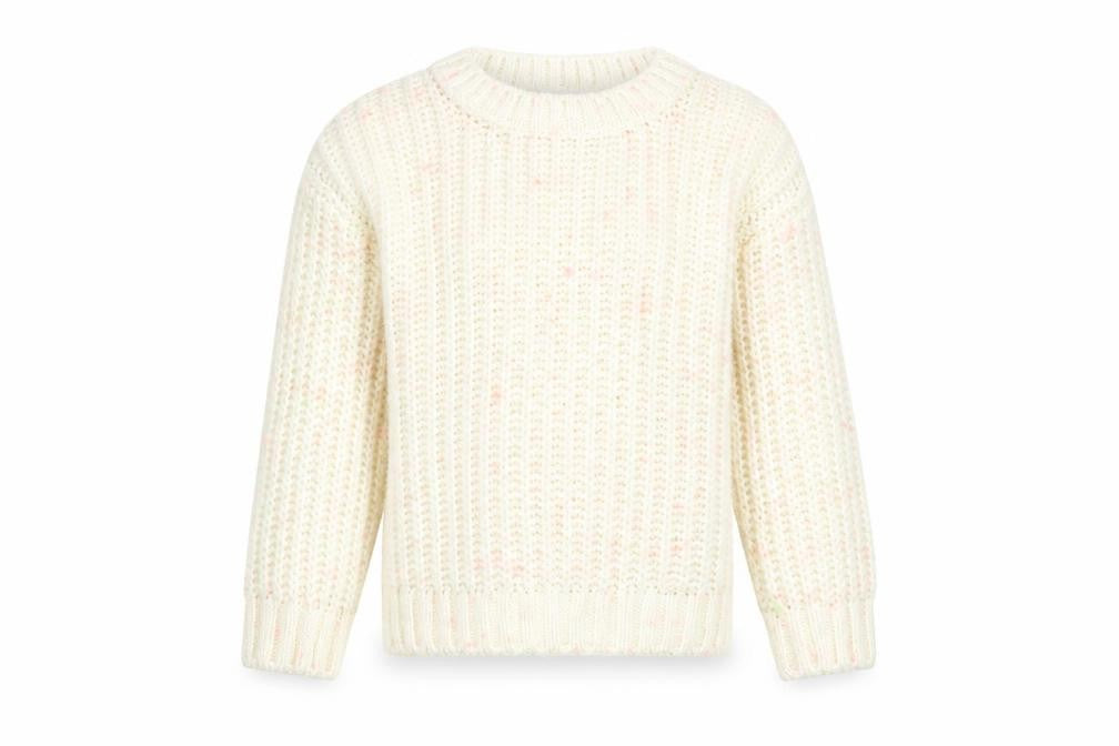 Marks and Spencer Girls Ivory Round Neck Polyester Pullover Jumper Size 5-6 Years Pullover