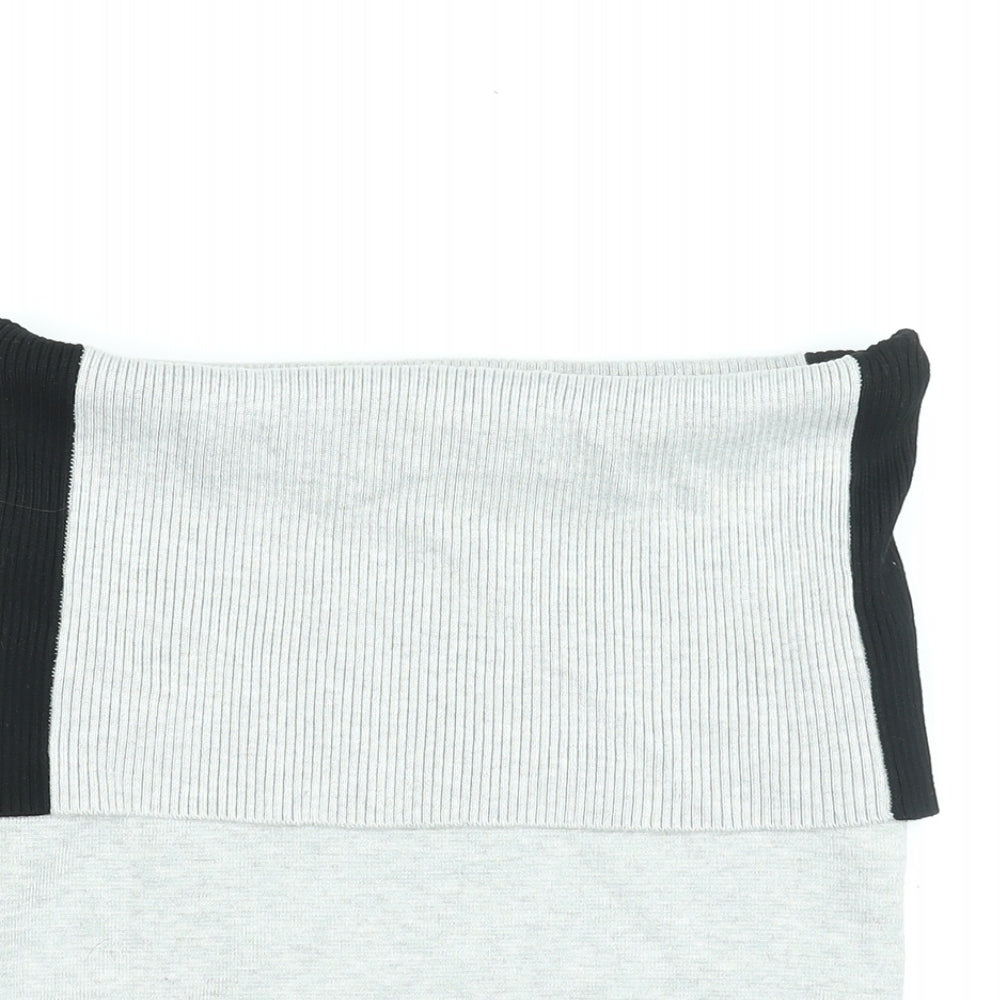 Lindex Womens Grey Viscose Basic T-Shirt Size XS Off the Shoulder