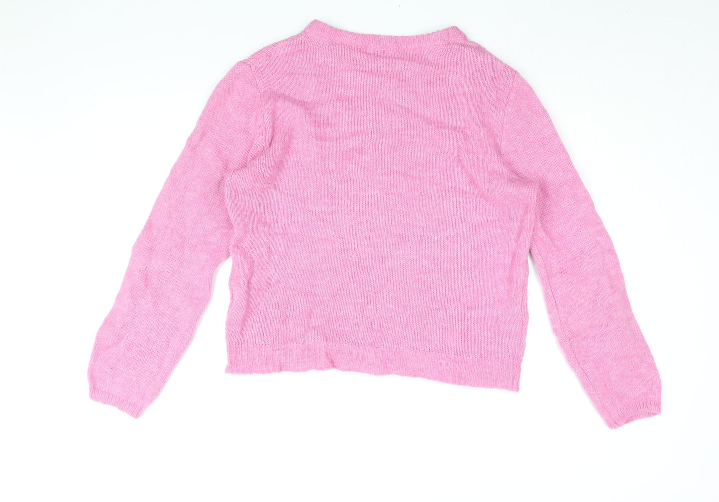 Vanessa Alexandra Womens Pink Round Neck Wool Pullover Jumper Size XL