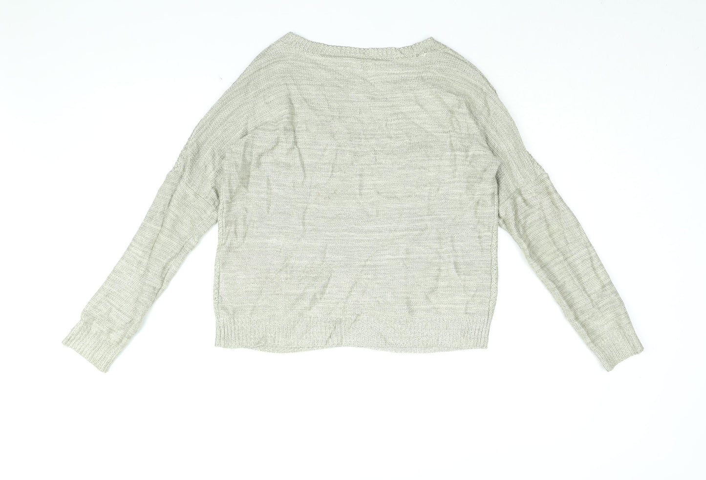 NUMPH Womens Gold Round Neck Acrylic Pullover Jumper Size M