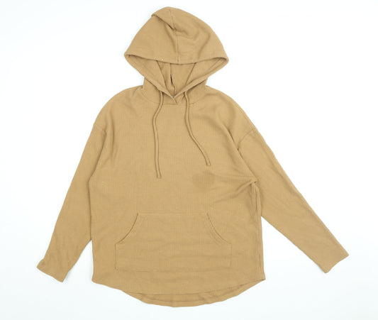Michelle Keegan Womens Beige Cotton Pullover Hoodie Size 12 Pullover