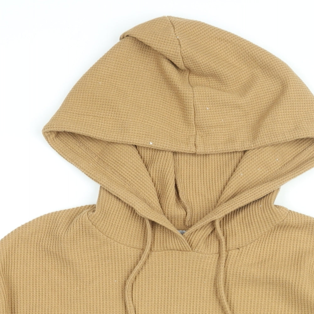 Michelle Keegan Womens Beige Cotton Pullover Hoodie Size 12 Pullover