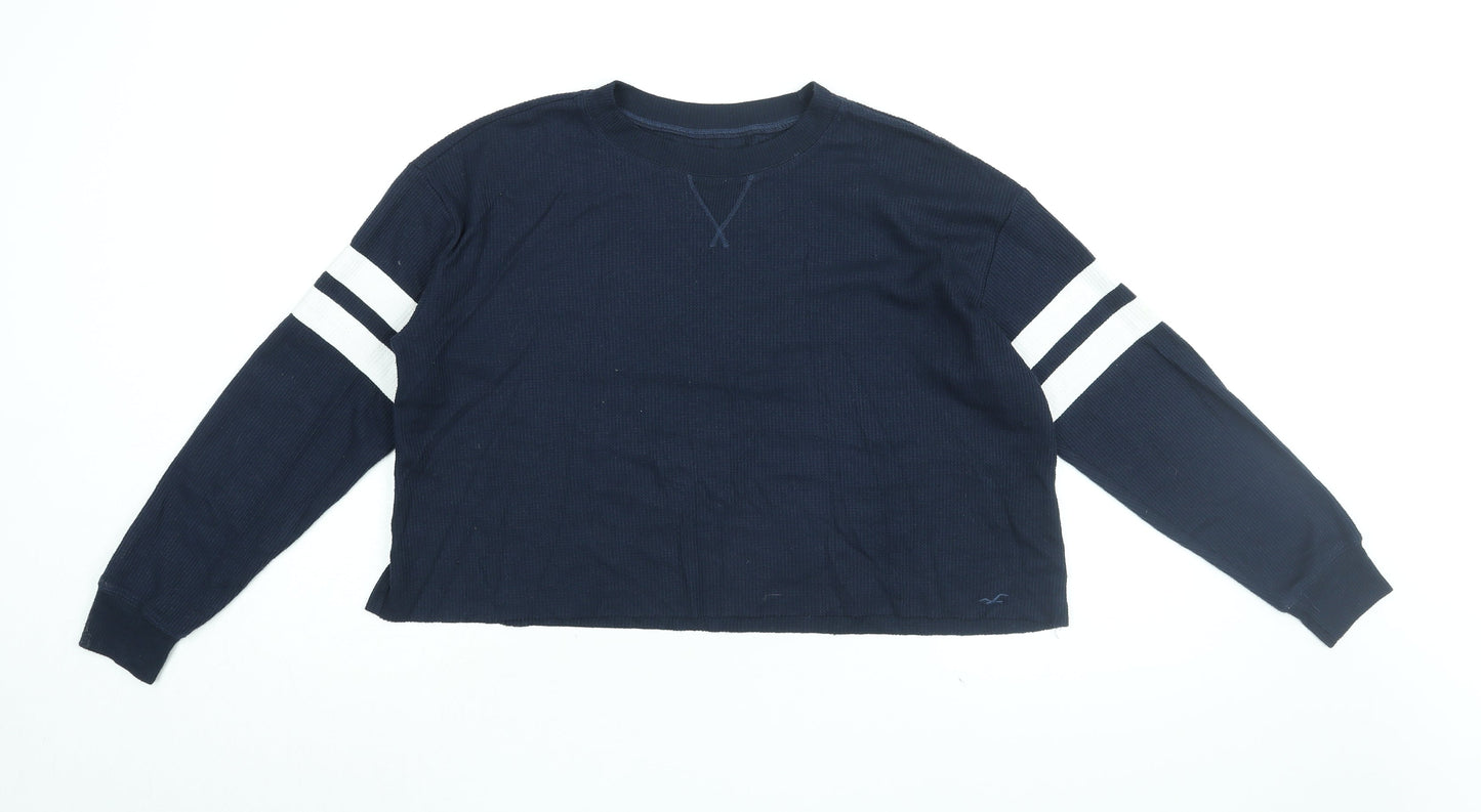Hollister Womens Blue Polyester Basic T-Shirt Size XS Round Neck