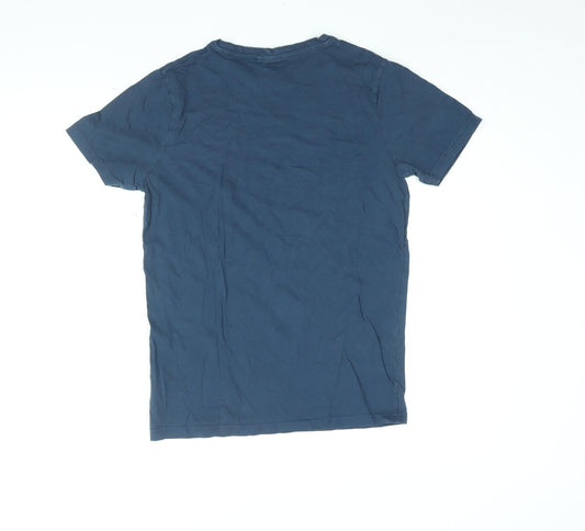 Lee Cooper Mens Blue Cotton T-Shirt Size S Round Neck - Lee Cooper Originals