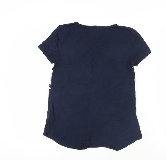 Hollister Blue Stripe XS Women's V-Neck T-Shirt