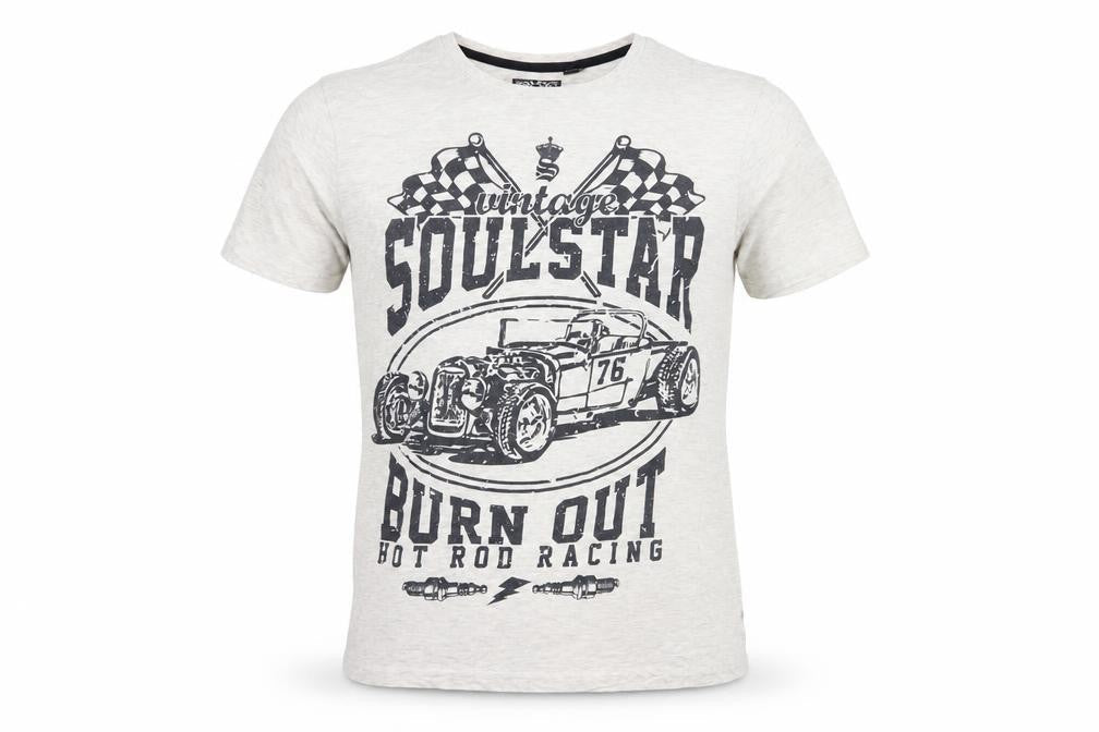 Soul Womens Star White Graphic T-Shirt M Vintage Racing Style