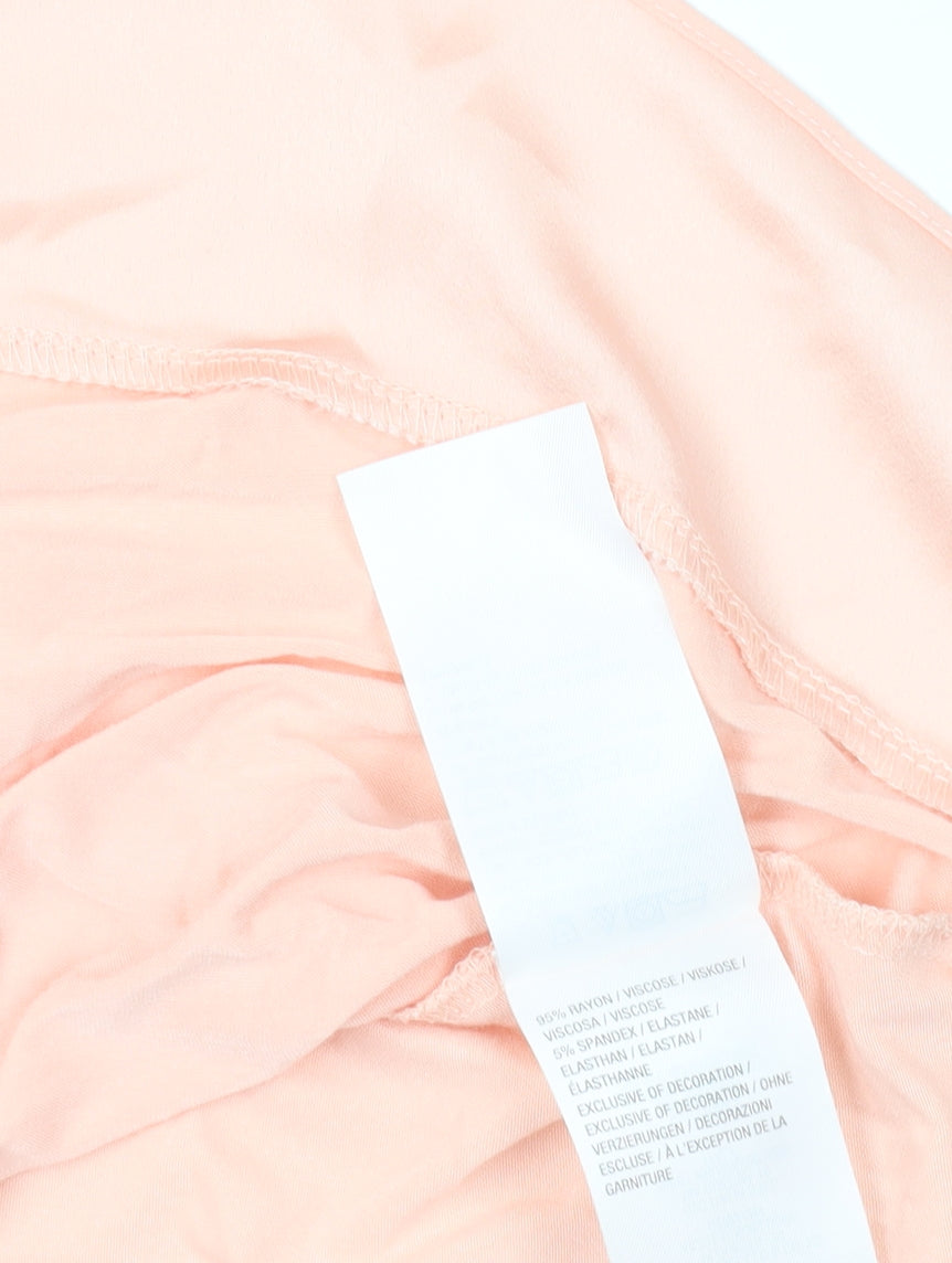 H by Halston Pink V-Neck T-Shirt, Lightweight Stretch