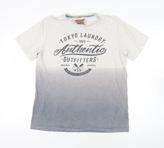 Tokyo Laundry Grey Graphic Print T-Shirt, L