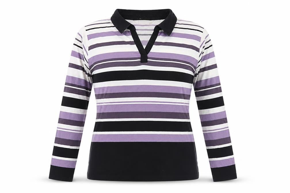 Womens UK Size L EWM Multicoloured Cotton Blend Polo