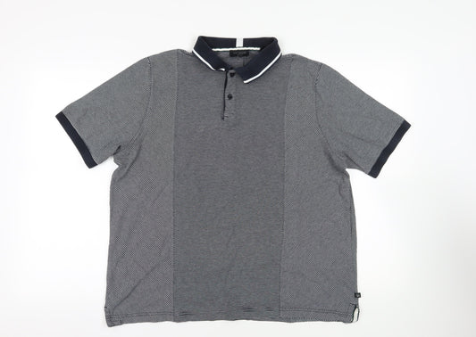 Ted Baker Black Striped Polo Shirt Men’s 2XL
