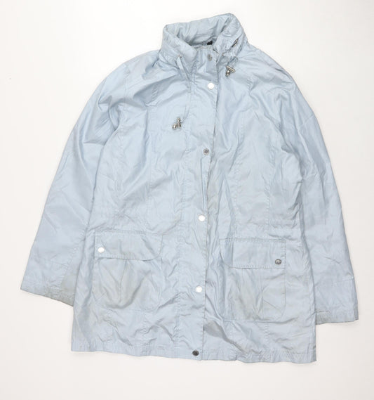 Finesse Womens Blue Rain Coat Jacket Size 14 Zip