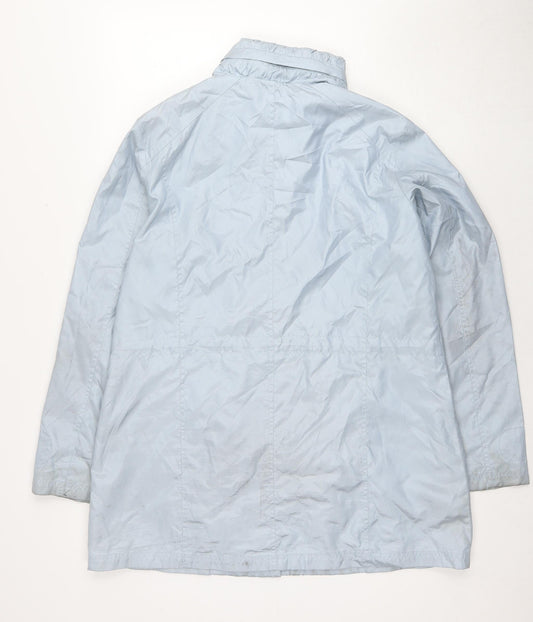 Finesse Womens Blue Rain Coat Jacket Size 14 Zip