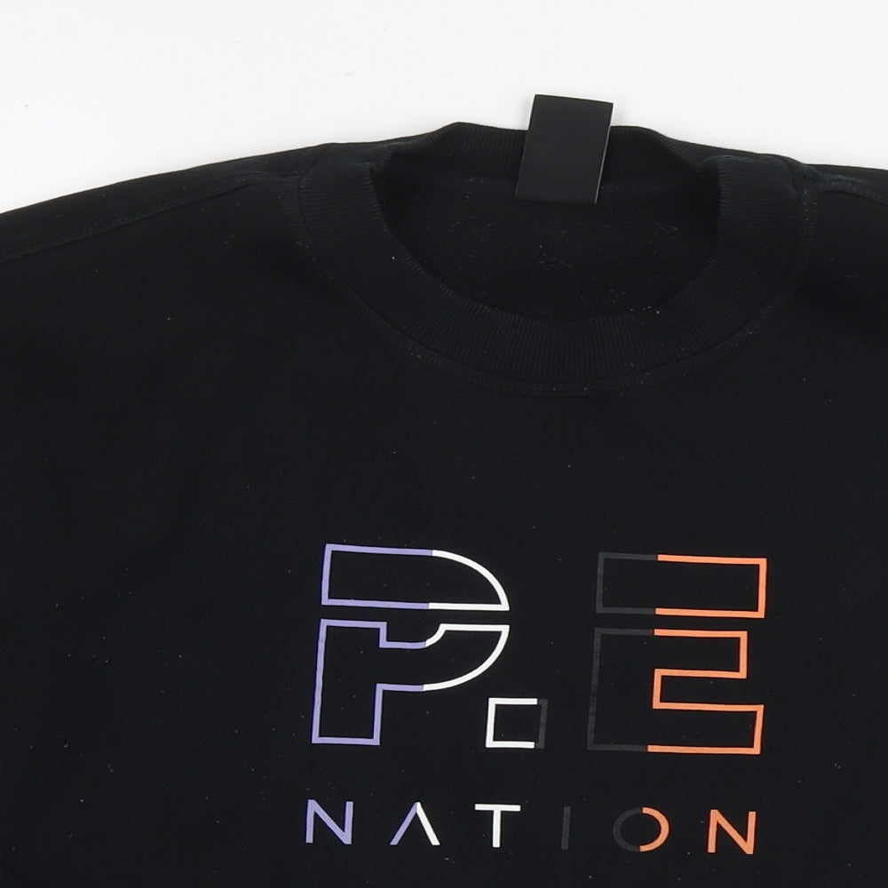 P.E Nation Womens Black Cotton Pullover Sweatshirt Size L Pullover - Logo