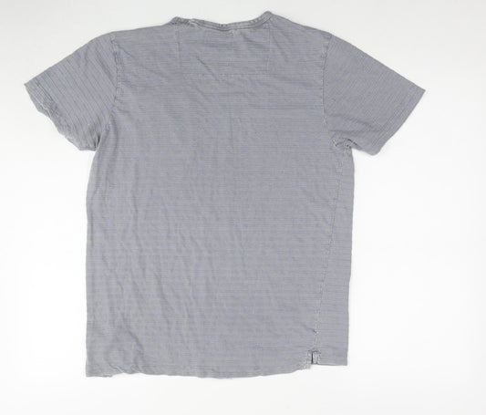 Thread & Cloth Mens Grey Cotton T-Shirt Size M Round Neck