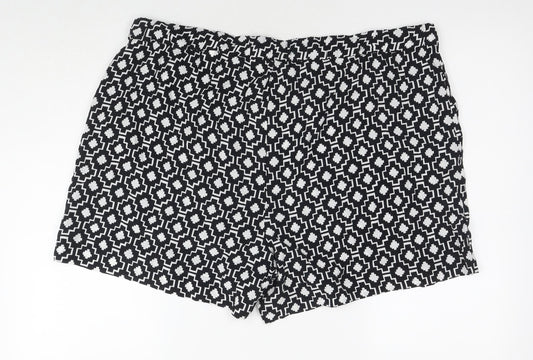 Autograph Womens Black Geometric Cupro Mom Shorts Size 22 L4 in Regular Drawstring
