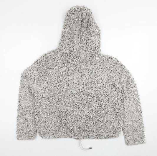 New Look Womens Grey Polyester Pullover Hoodie Size M Pullover