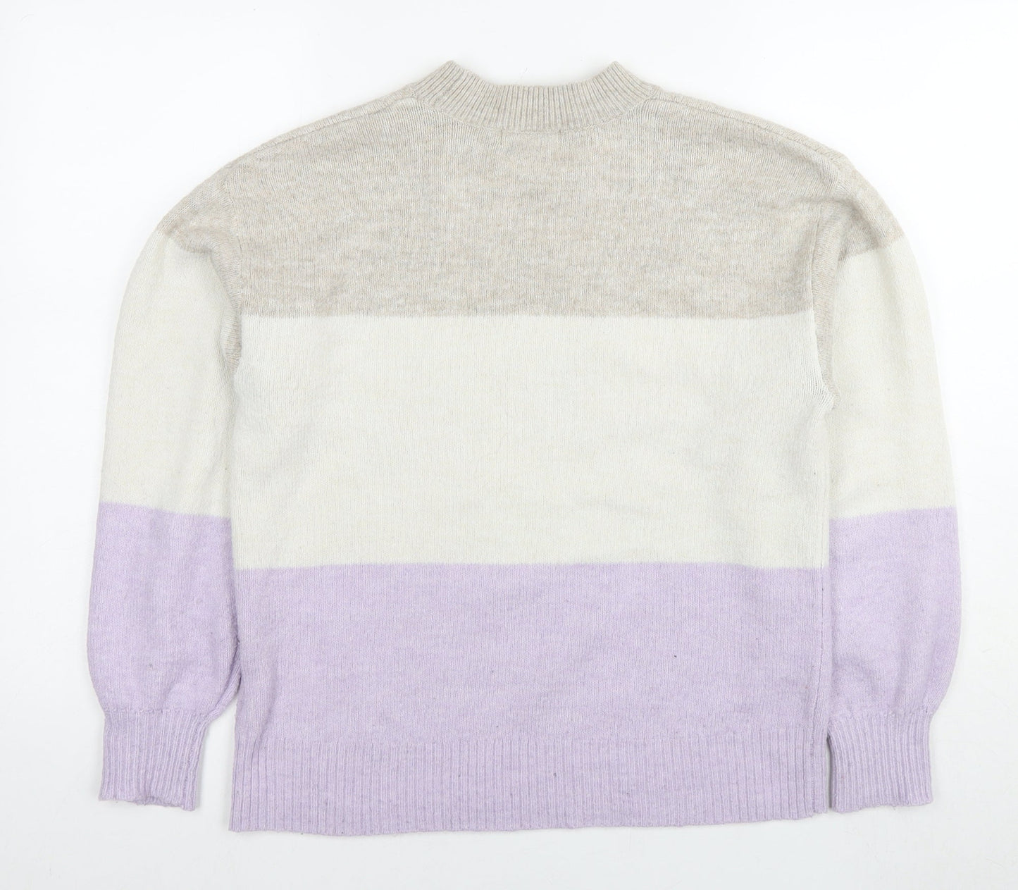 H&M Womens Multicoloured Round Neck Polyester Pullover Jumper Size S