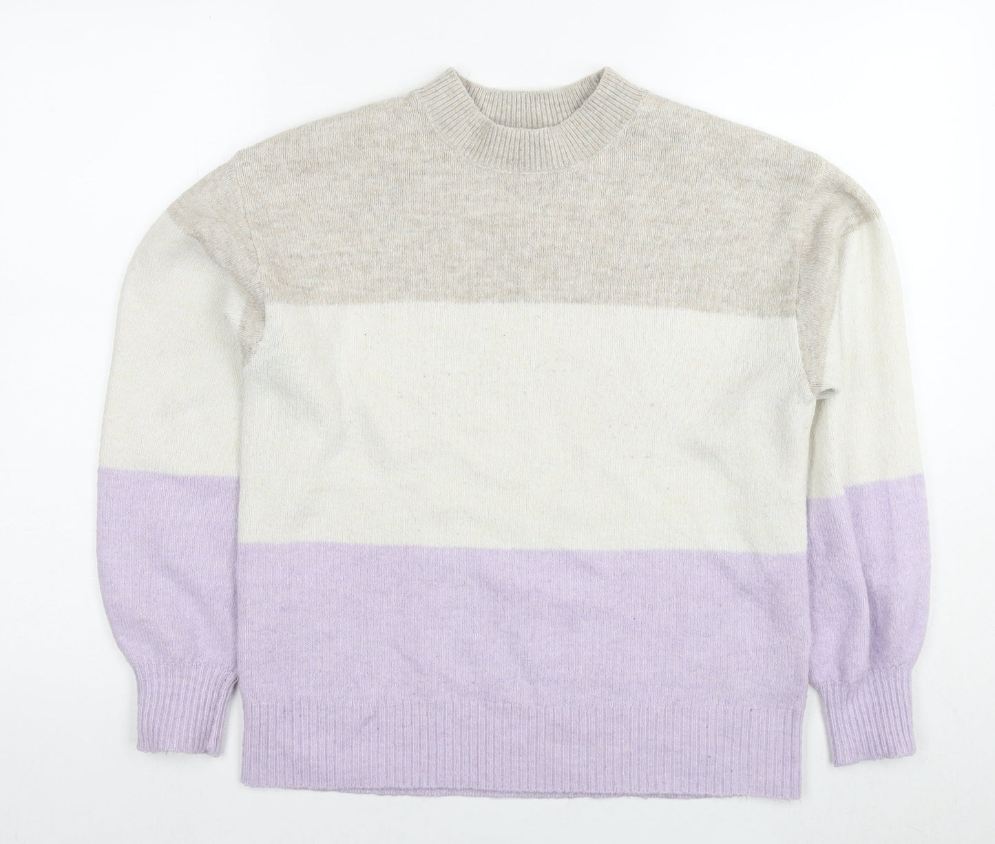 H&M Womens Multicoloured Round Neck Polyester Pullover Jumper Size S
