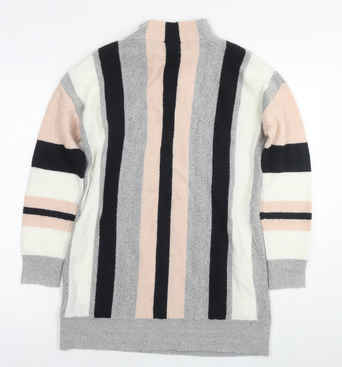 Wallis Womens Multicoloured Round Neck Striped Acrylic Tunic Jumper Size S
