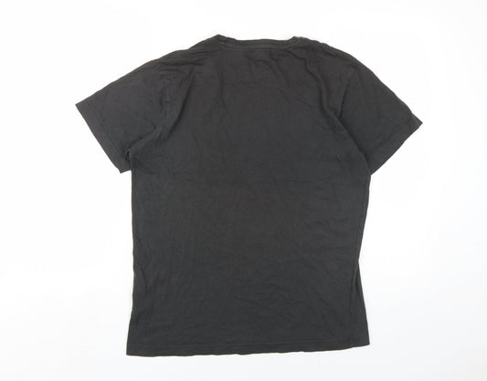 Nils Sundstrom Mens Grey Cotton T-Shirt Size M Round Neck