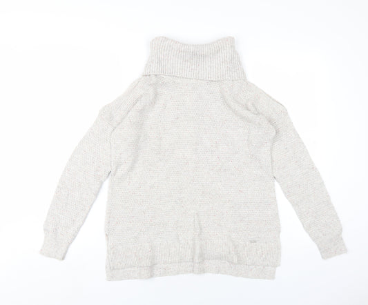 Hollister Womens Grey Roll Neck Cotton Pullover Jumper Size M