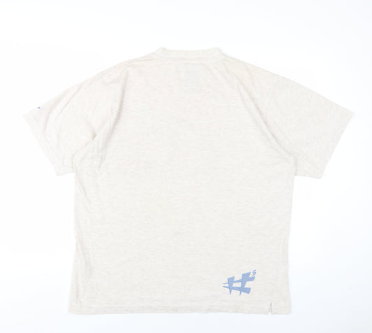 Lee Sharpe Mens Beige Cotton T-Shirt Size L Round Neck
