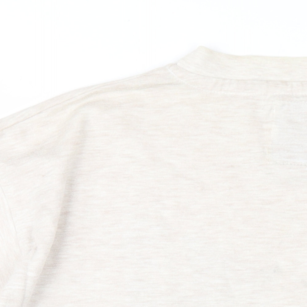 Lee Sharpe Mens Beige Cotton T-Shirt Size L Round Neck