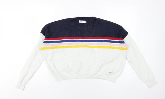 Hollister Womens Multicoloured Round Neck Cotton Pullover Jumper Size XS