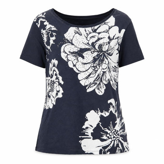 Womens UK Size 12 Betty Barclay Blue Viscose T-Shirt