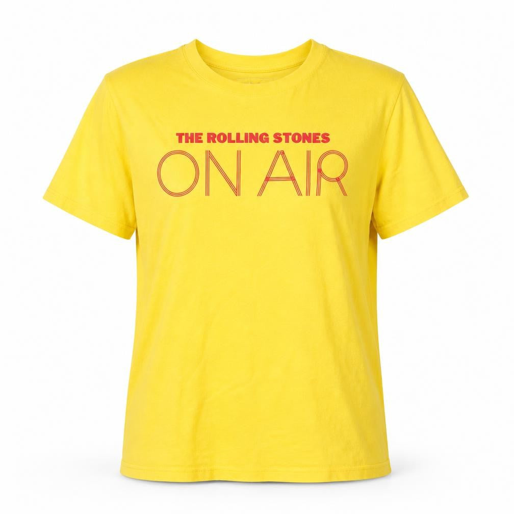 Womens UK Size M The Rolling Stones Yellow Cotton T-Shirt