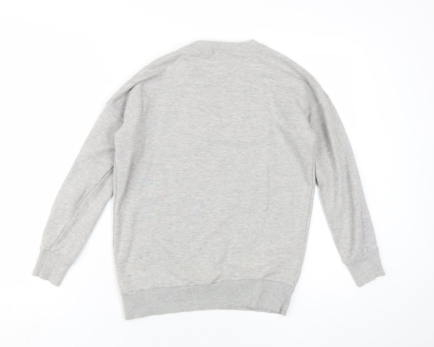 Pull&Bear Womens Grey Cotton Pullover Sweatshirt Size S Pullover - Grown Up