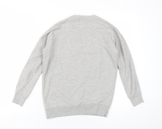 Pull&Bear Womens Grey Cotton Pullover Sweatshirt Size S Pullover - Grown Up
