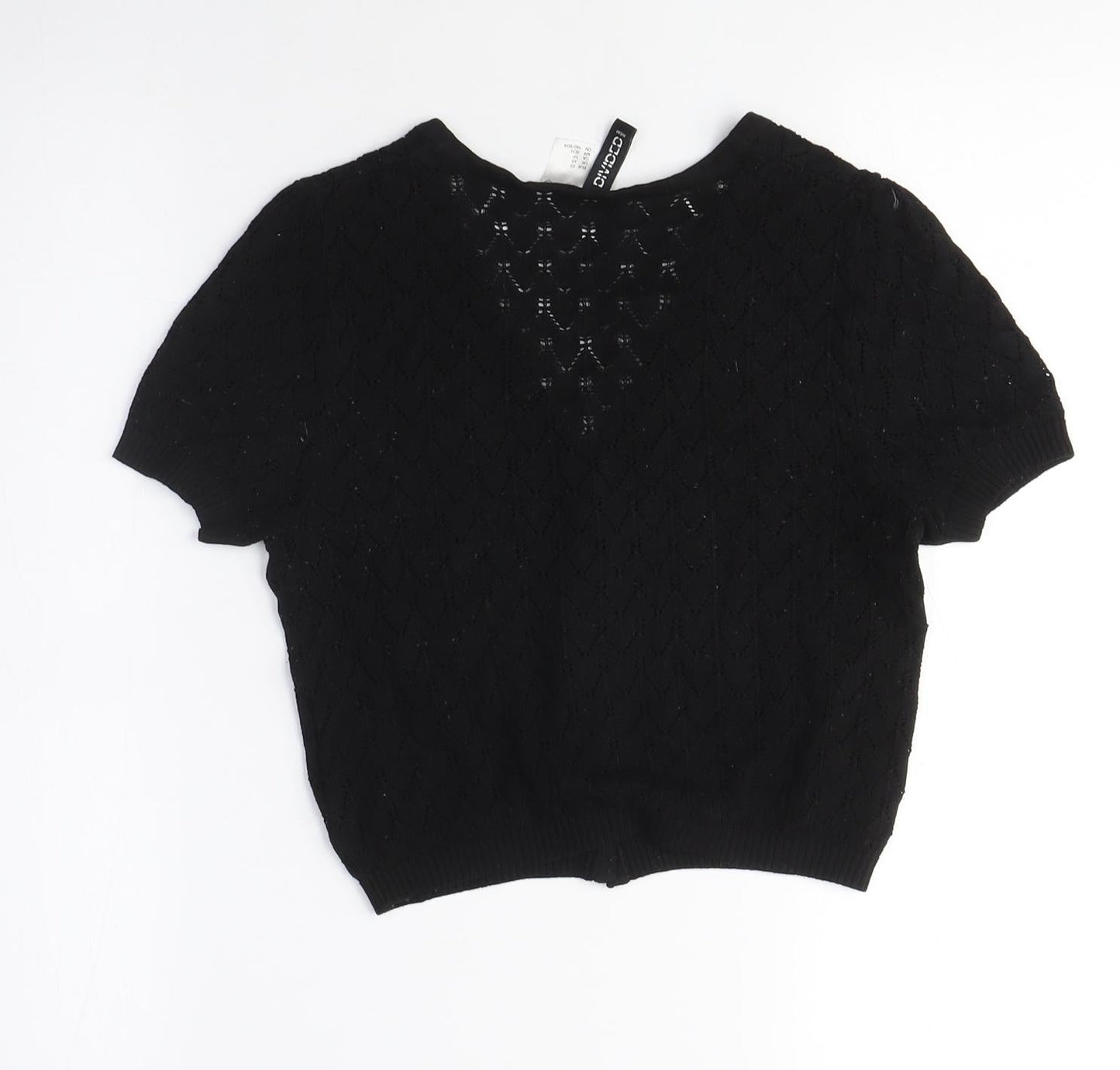 Divided Womens Black V-Neck Viscose Cardigan Jumper Size XS