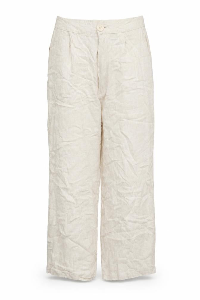 Stradivarius Womens Beige Linen Trousers Size 12 L25 in Regular Zip - Linen Pants