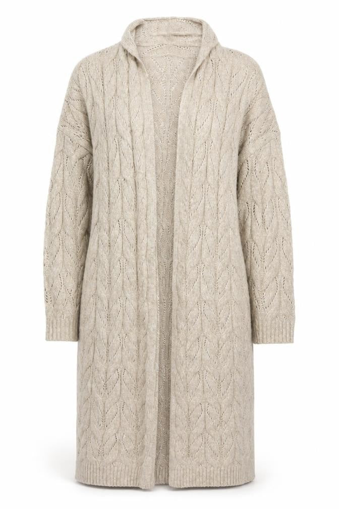 JOIE Womens Beige V-Neck Polyamide Cardigan Jumper Size M - Long Cardigan