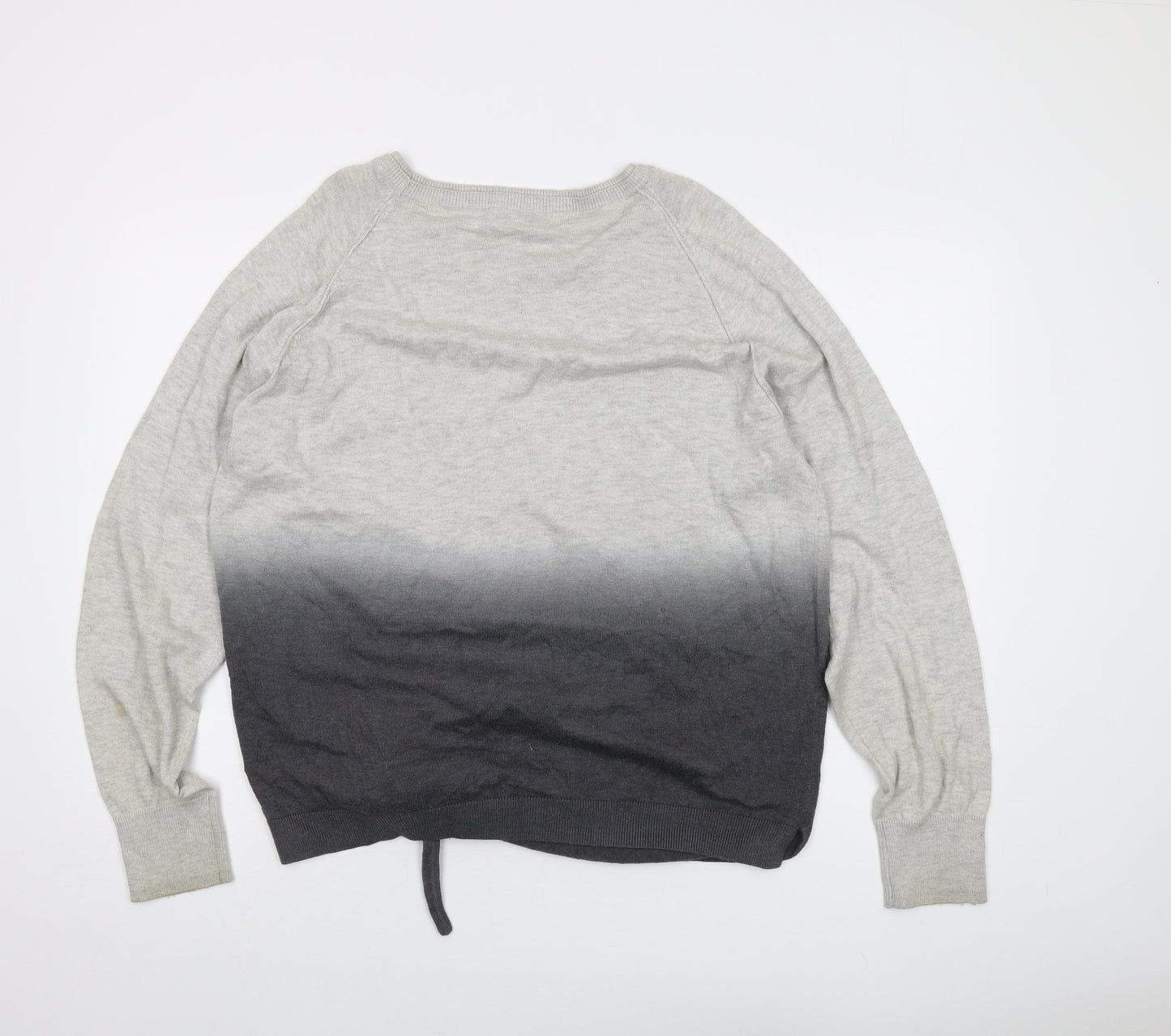Maison de Nimes Womens Grey Round Neck Cotton Pullover Jumper Size XL