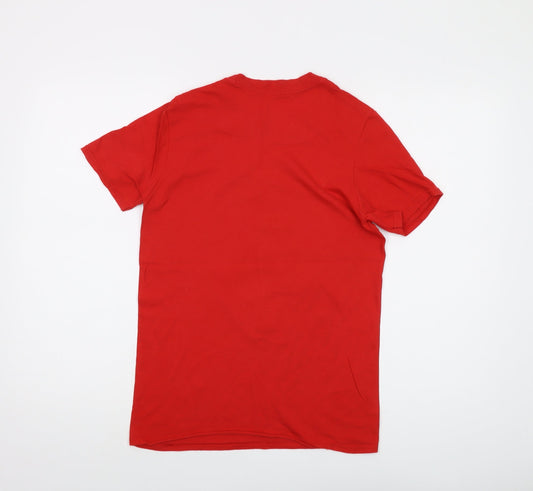 The Flash Womens Red Cotton Basic T-Shirt Size S Crew Neck
