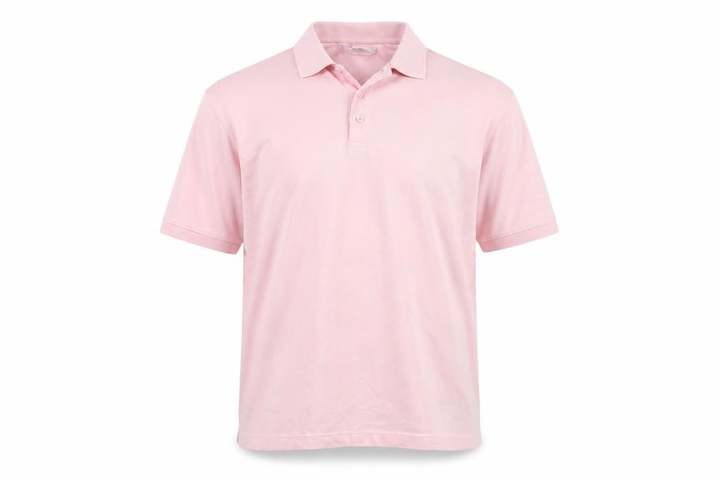 EWM Mens Pink Cotton Polo Size L Collared Button