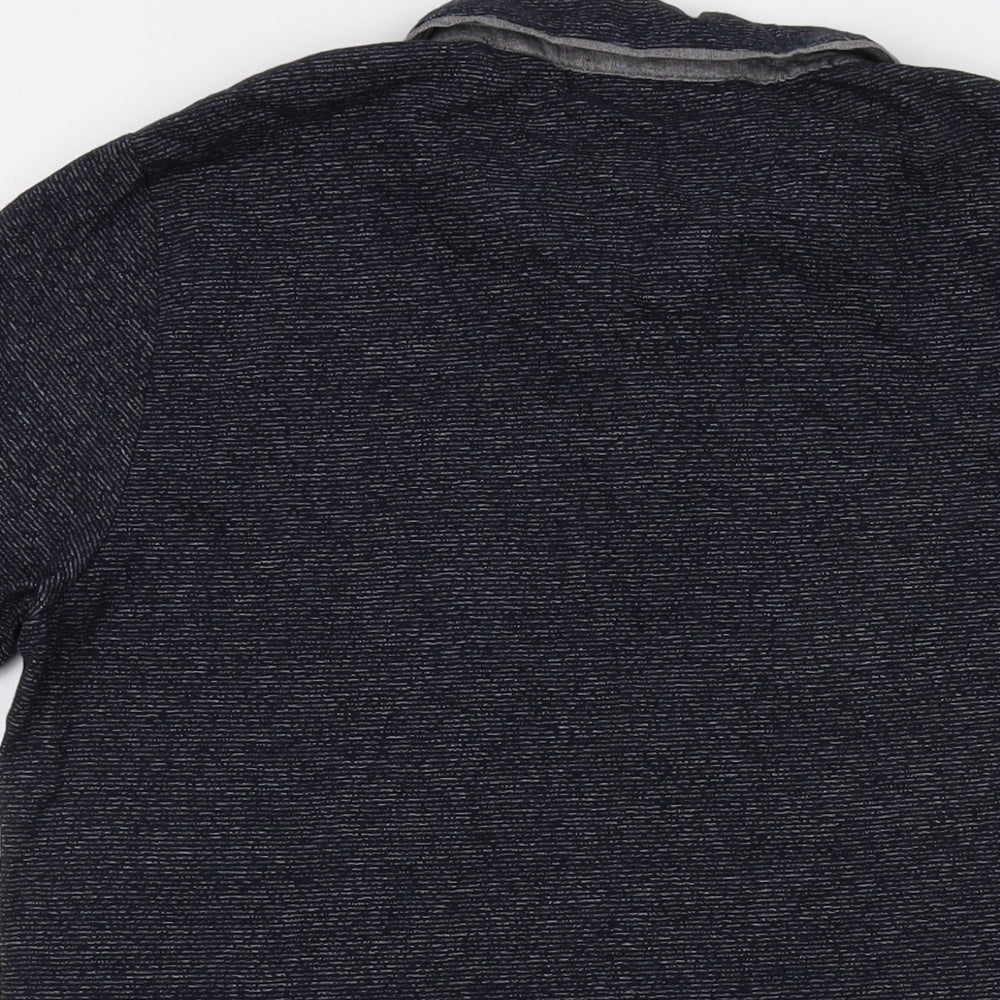 Dissident Mens Blue Cotton Polo Size M Collared Button