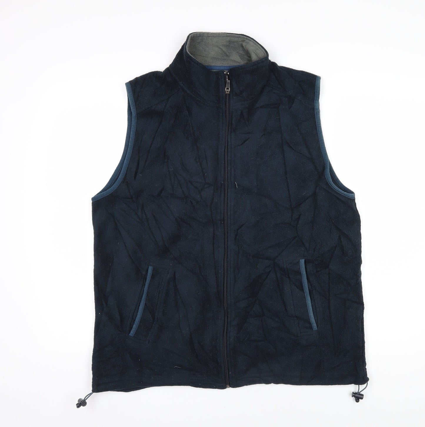EWM Mens Blue Gilet Waistcoat Size L Tie