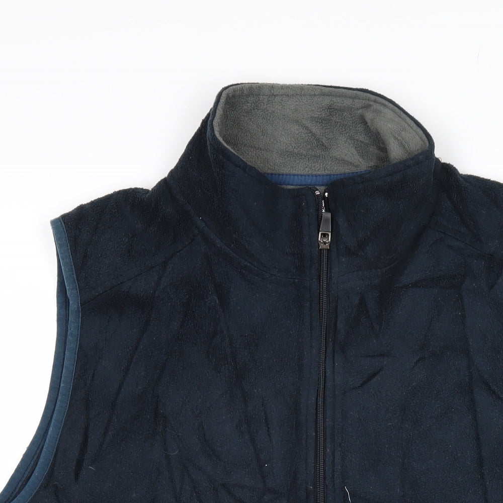 EWM Mens Blue Gilet Waistcoat Size L Tie