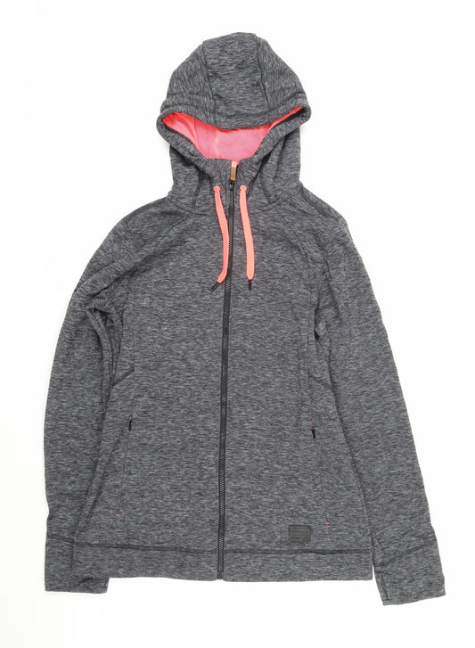 O'Neill Womens Grey Polyester Full Zip Sweatshirt Size L Zip