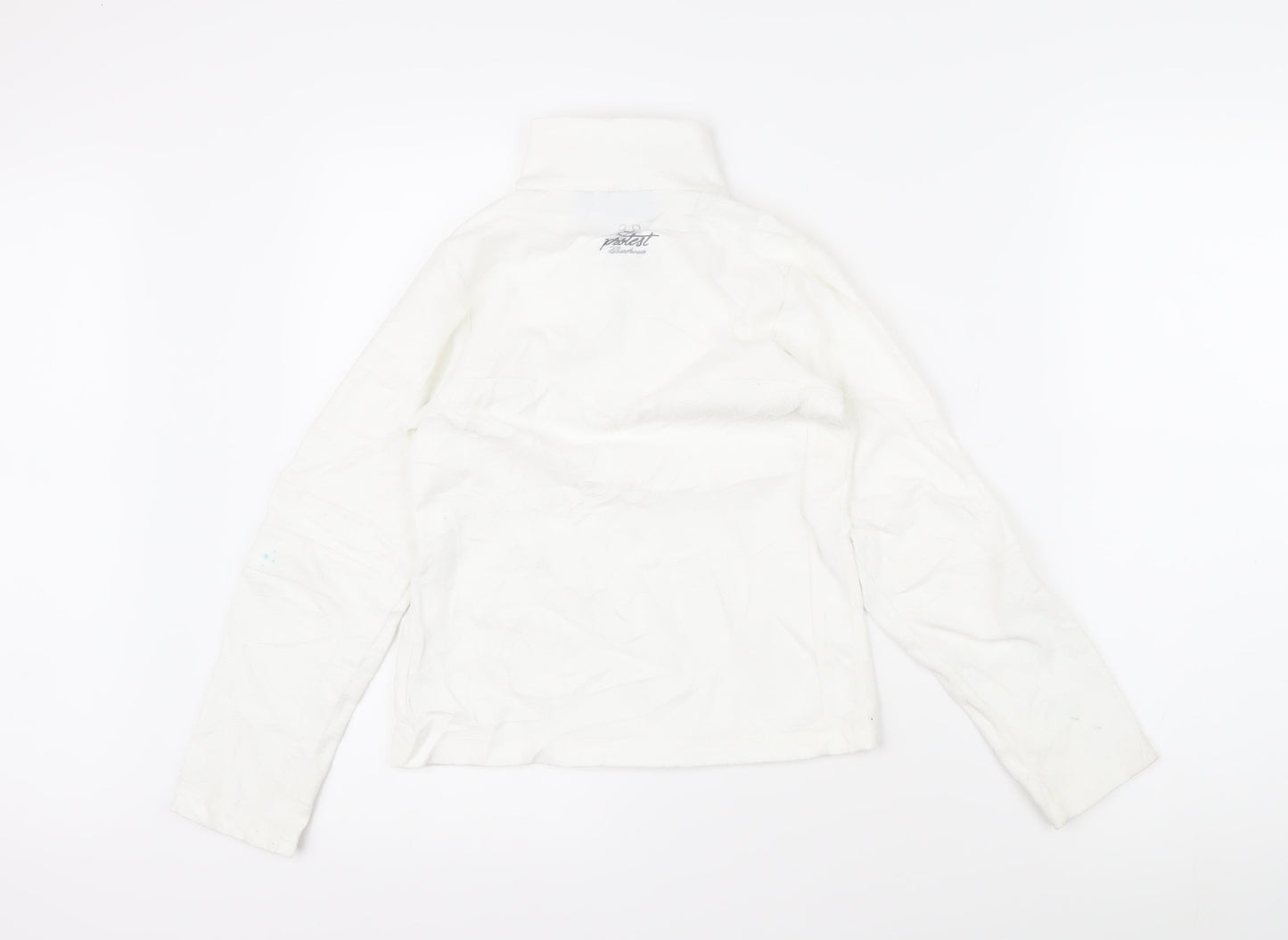 Protest Boys White 100% Polyester Pullover Sweatshirt Size 9-10 Years Zip - Protest logo