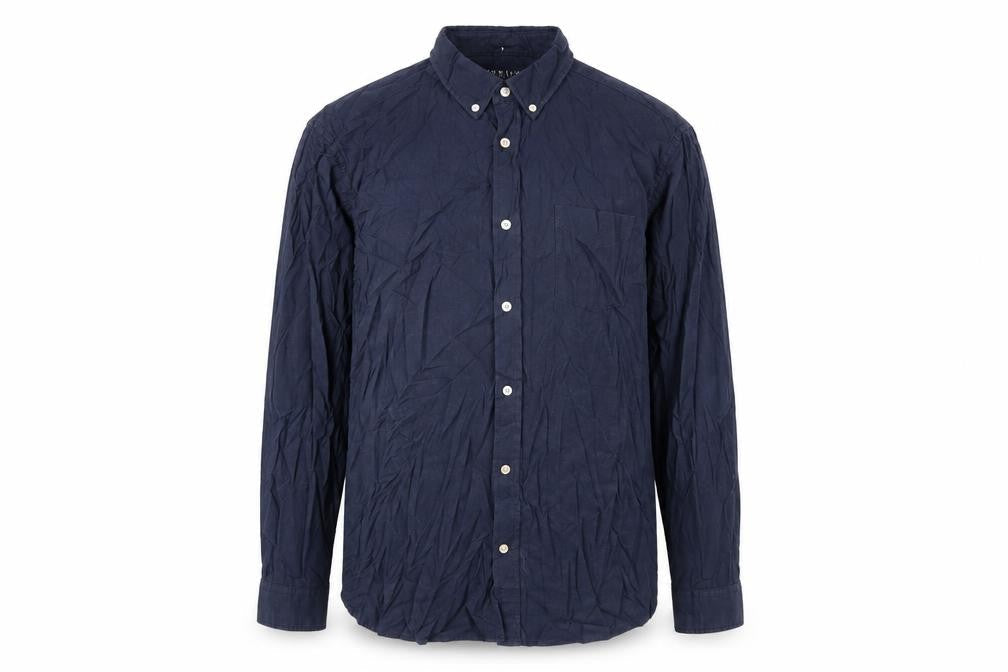 Howick Mens Blue Cotton Button-Up Size L Collared Button
