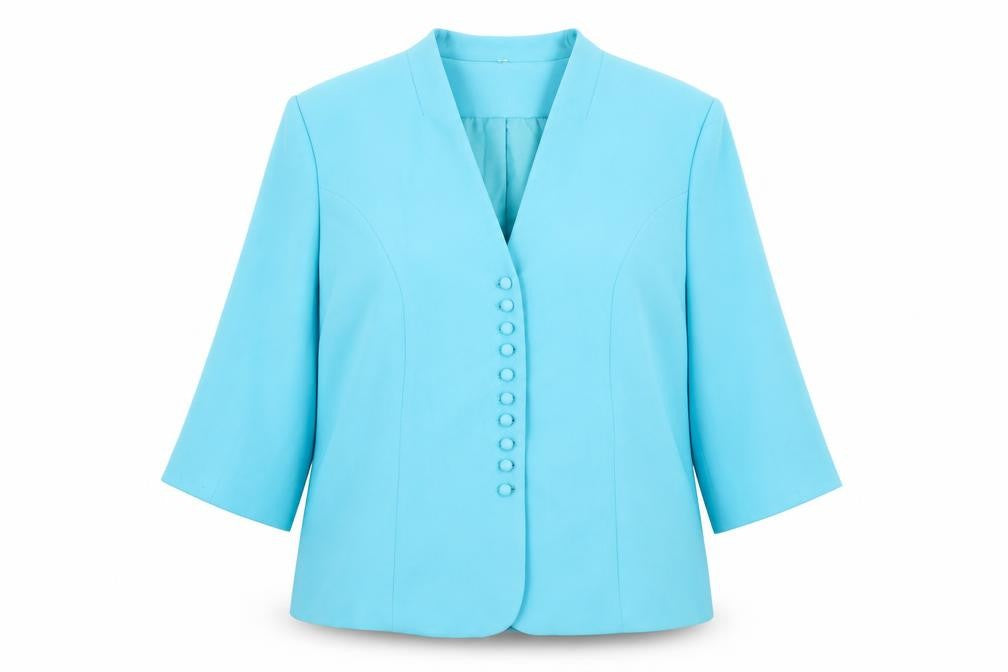 EWM Womens Blue Jacket Blazer Size 16 Button